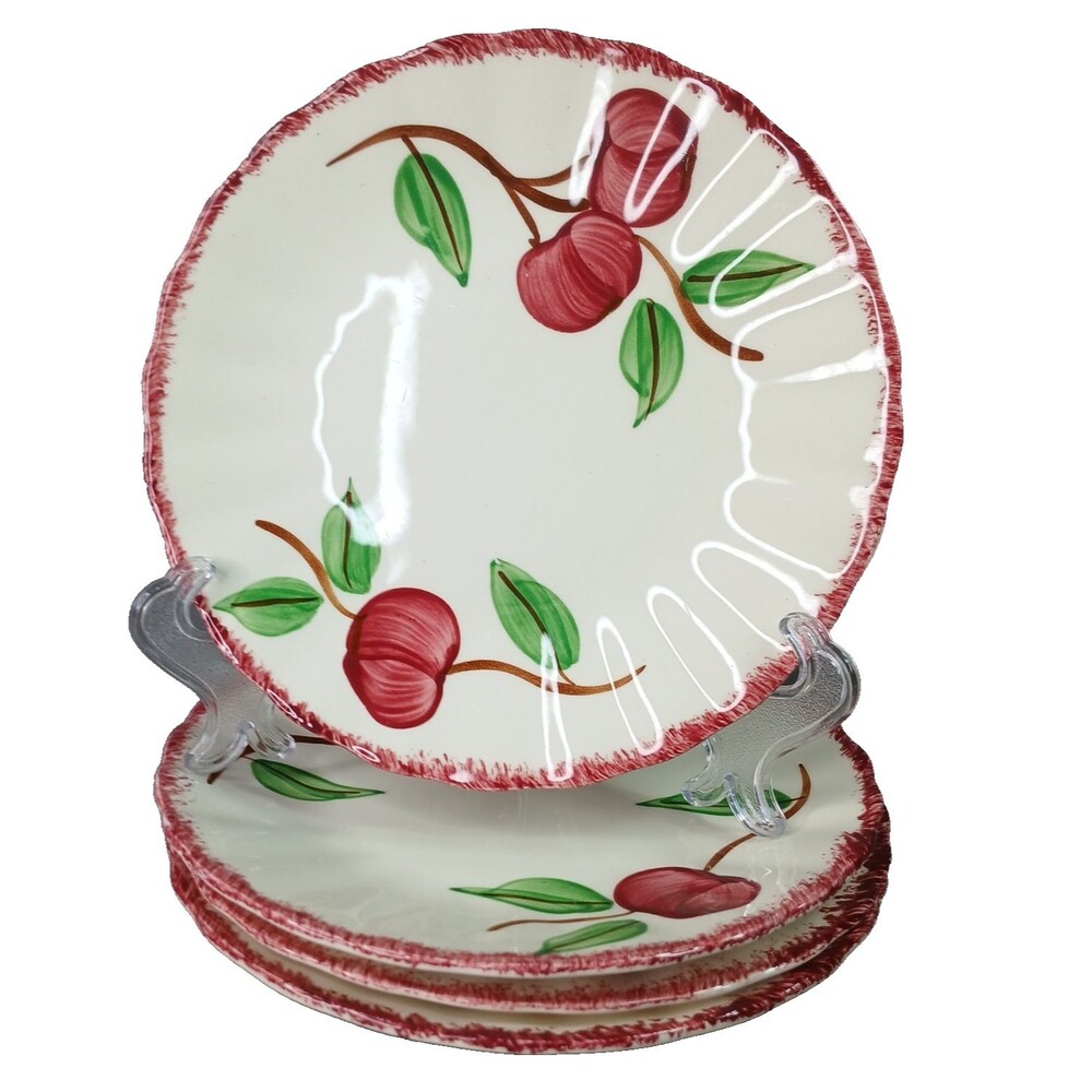 4 Blue Ridge Southern Pottery 4 Bread and Butter Plates Crab Apple